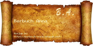 Berbuch Anna névjegykártya